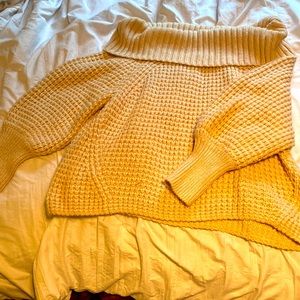 Express off the shoulder sweater, cream colored size XL